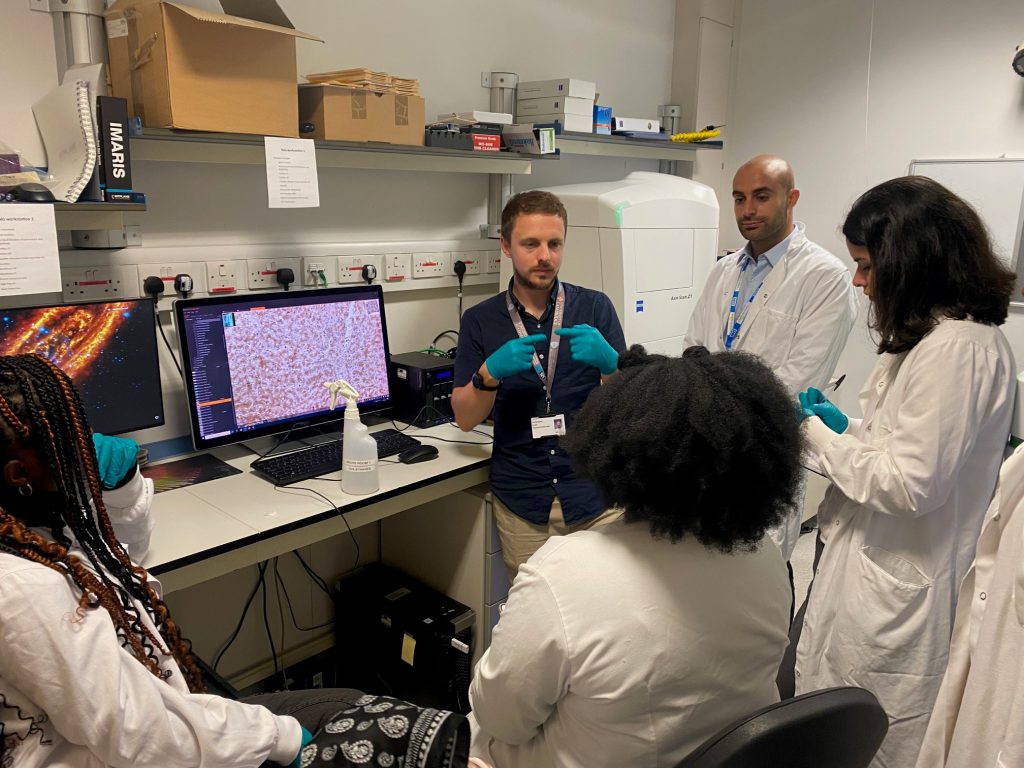 young students in the lab